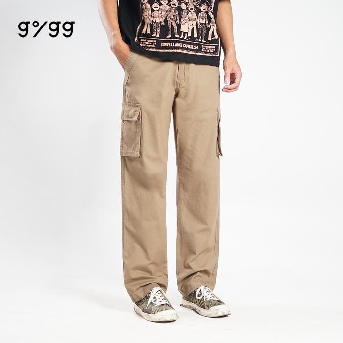 Gigg - Travis - Khaki Cargo Pants  - Celana Pria Kargo Panjang - Regular Straight