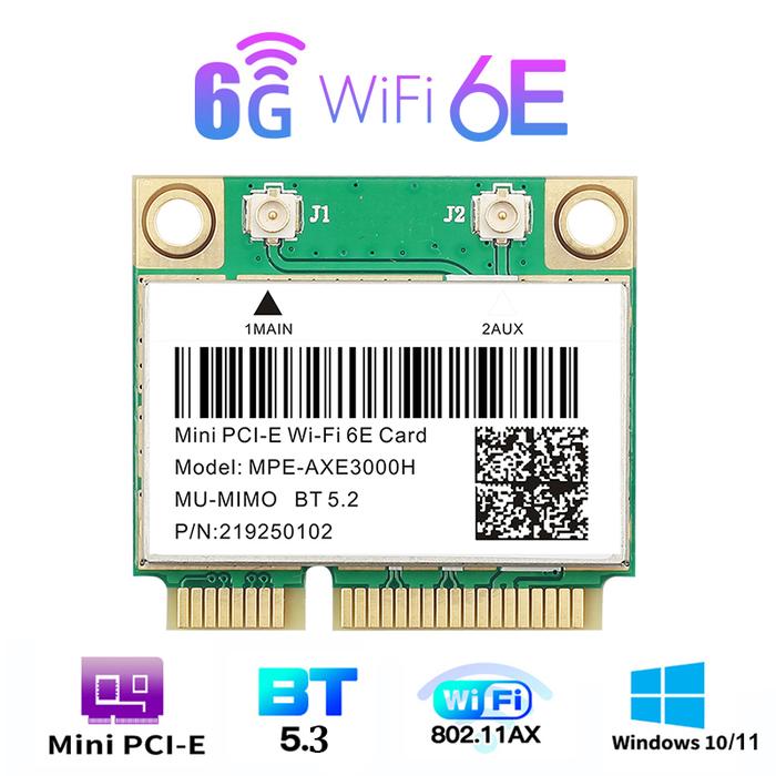 WiFi 6E AX210HMW Mini PCI-E Wifi Card For Intel AX210 5374Mbps