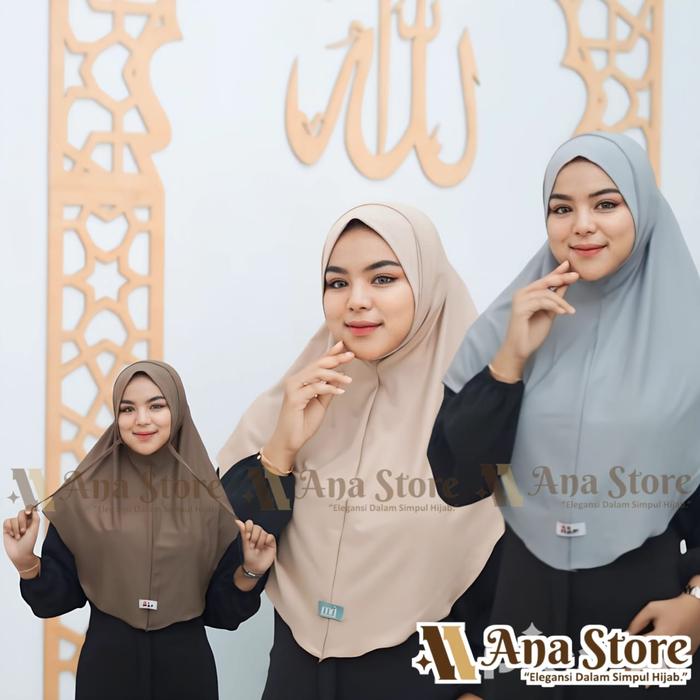 AnaStore Hijab Bergo Jamila Malay Melayu Jersey Terbaru Kekinian Kerudung Instan Dewasa Muslim Wanit