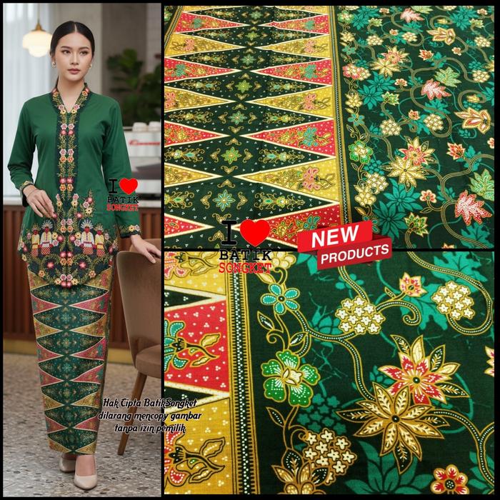 SARUNG BETAWI MOTIF 33 HIJAU BOTOL BUNGA KUNING MERAH IJO TUA ARMY ZAMRUD LUMUT TUMPAL PUCUK REBUNG 