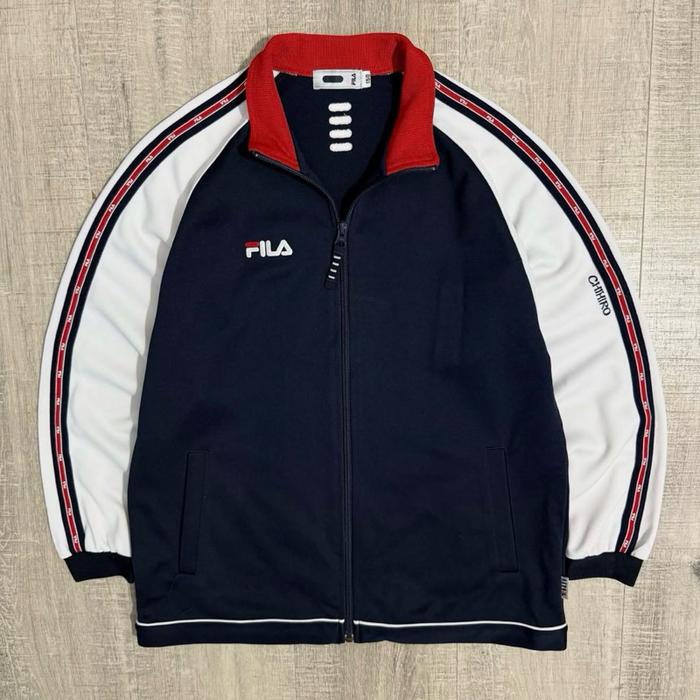 Jaket fila taped tracktop navy casual size S slim