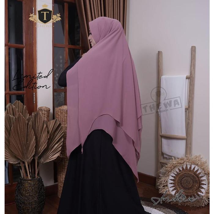THEWA Kerudung/khimar/hijab “ANDARA STANDAR”  Lancip BINTANG 2 layer