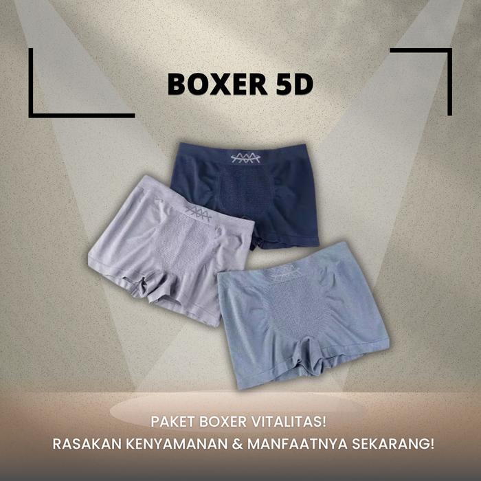 Celana Dalam Terapi Magnetic 5D Boxer Kesehatan Pembesar Kelamin Pria Dewasa Underware Sempak CD Pol