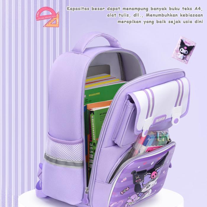 TERJAMIN LNR Shop Tas Sekolah Ransel Gendong untuk Anak Perempuan Tema Sanrio Kuromi My Melody Playg