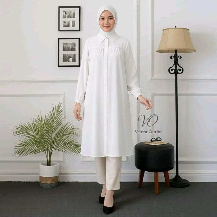 Tunik Atasan Lebaran 2026 Wanita Almaira Cantik Kekinian Terbaru OOTD Muslimah Masa Kini | Crinkle A