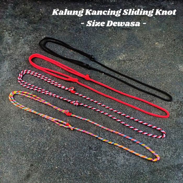 Kalung Sliding Knot Seri Dewasa / Kalung Tridatu Asli Bali / Kalung Pria Keren / Kalung Hitam / Kalu