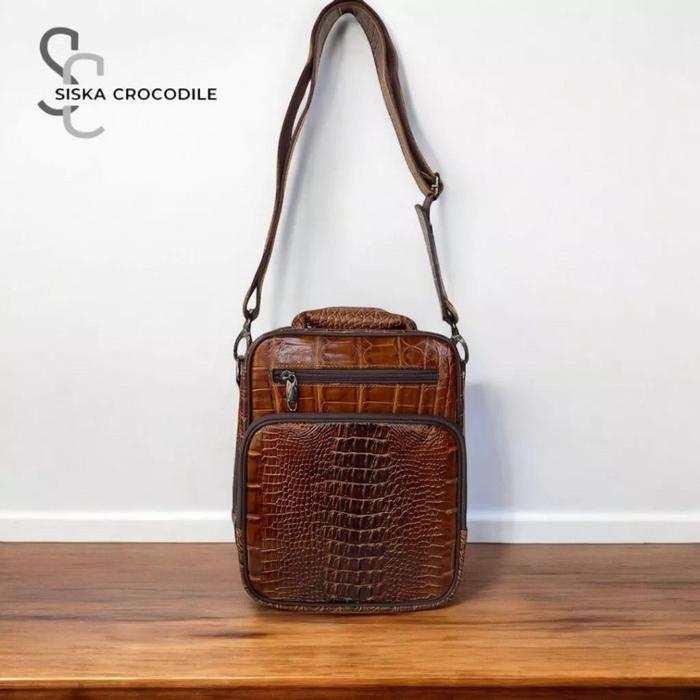 SC SISKA CROCODILE - Tas Kulit Tas Komando Tas Pria Tas Kerja Tas Selempang Pria Cowo Kullit Asli Me