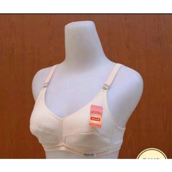 SATUAN Bra Karet Bawah Sport- Tanpa Busa Bh Merk Yulia Polos Khusus Warna Cream Satuan Katun Tebal L