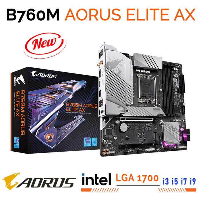 GIGABYTE B760M AORUS ELITE AX Intel B760 Motherboard DDR5 Socket LGA