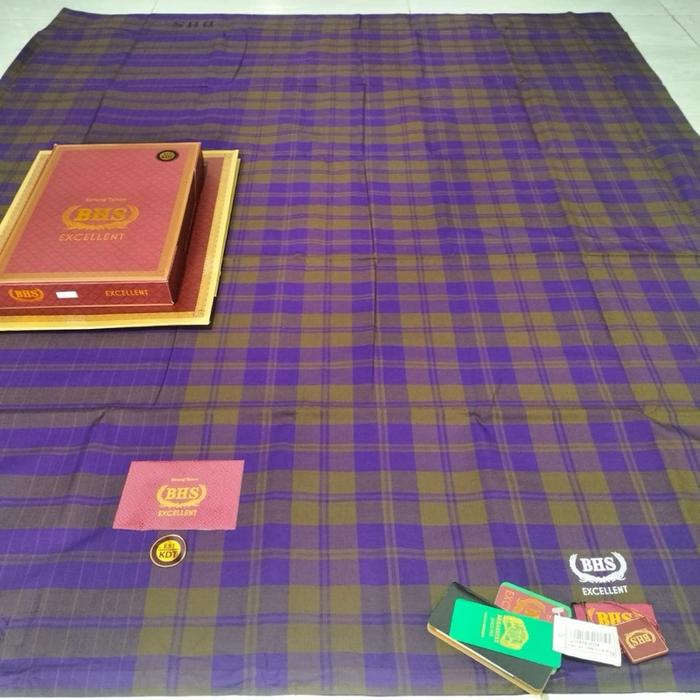 Lamiri Donggala Wadimor Bhs Kualitas Terbaik dengan Desain Plaid Ungu dan Coklat Cocok untuk Pakaian