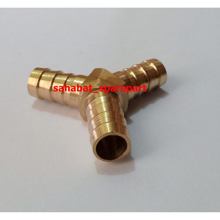 Nepel Cabang 3 Selang Gas / Nepel Kuningan Y/T Ukuran  3/8"In
