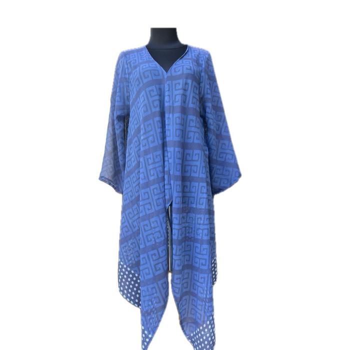 Outer Batik Asimetris / Outer Batik Cap Cardigan Wanita Panjang Motif