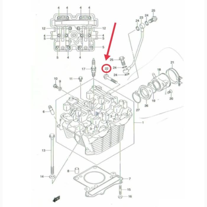 Baut Blok Mesin Head Ke Rangka Satria Fu Karbu Original SGP