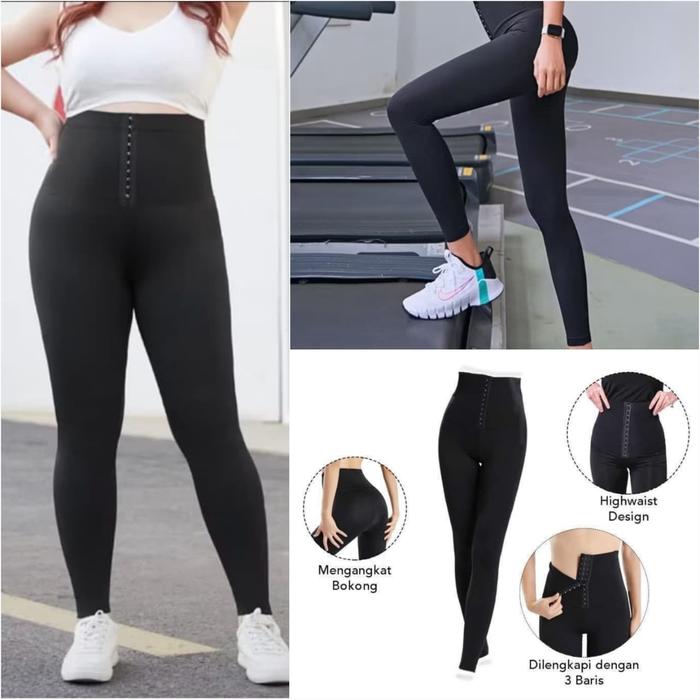 Legging Korset Panjang Wacoal Shapewear Korset Wanita Warna Hitam Fit to BB 85kg Stretchy Korset Lan