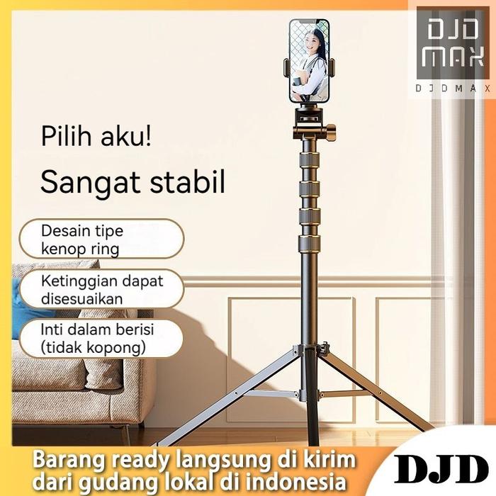 DJDMax Tripod Handphone 2,1 Meter Besi Plus Mini ball head Holder/Tripod Hp Ring Light 2 Meter Live