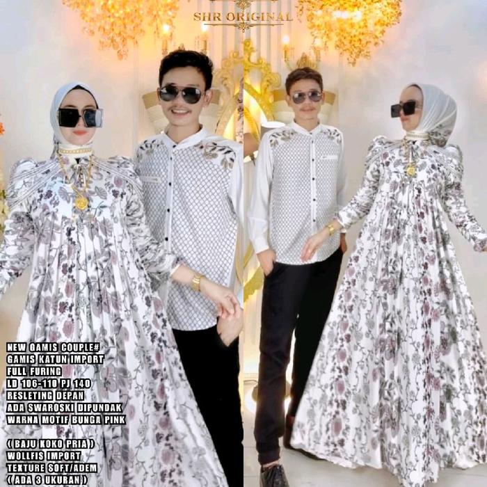 SHR Original Gamis Couple Gamis Cleopatra Katun Importt Ori SHR Bahan Katun Importt