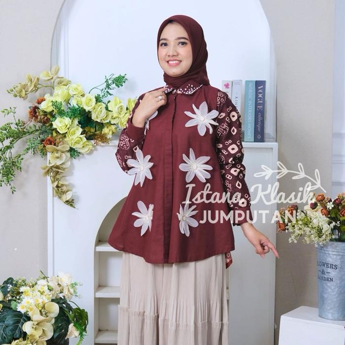 TUNIK JUMPUTAN PALEMBANG ARUMI BLUS JUMPUTAN ATASAN JUMPUTAN KOMBINASI TUNIK JUMPUTAN PALEMBANG BY I
