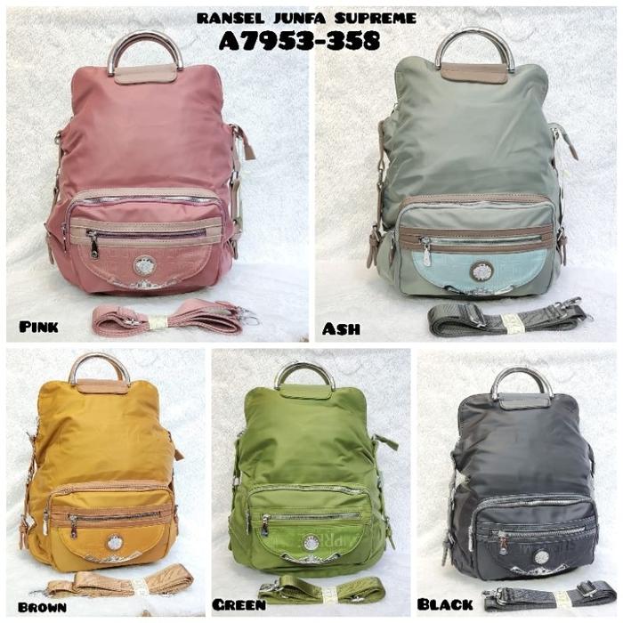 Ready TAS RANSEL JUNFA 7953-358 TAS LAPTOP 14INC BAHAN PARASUT WATERPROOF Murah