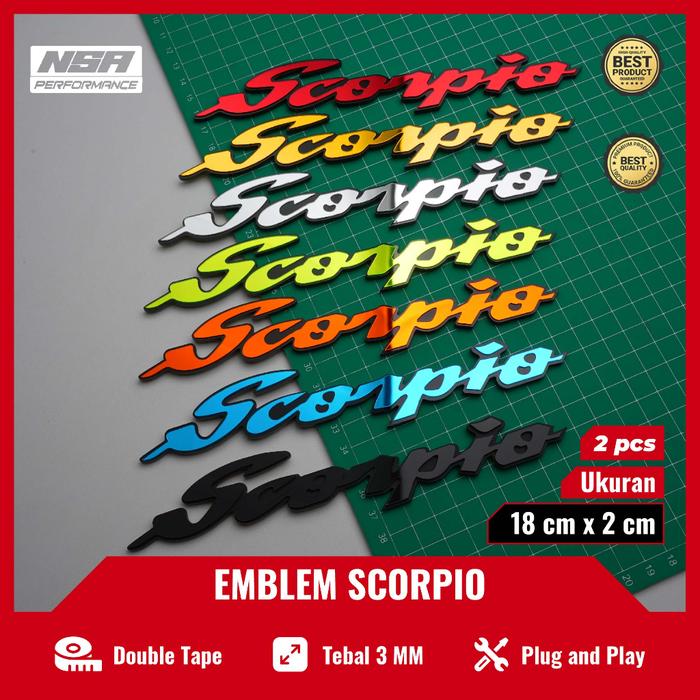 NSA EMBLEM SCORPIO LOGO SCORPIO TIMBUL 2PCS STICKER SCORPIO ATAU STIKER SCORPIO EMBLEM MOTOR SCORPIO