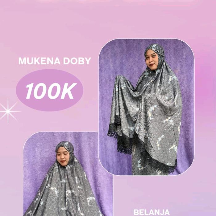 Mukena Dobby nyaman dipake , Mukena Tarawih, Mukena setelan
