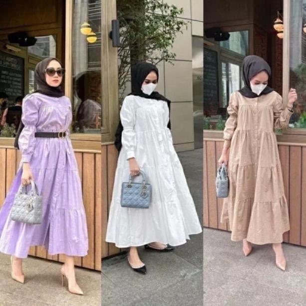Qiqi Maxi Dress Wanita Panjang Muslim Gamis