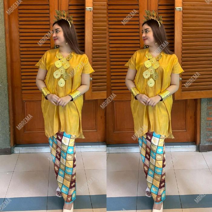 Baju Bodo Model Segiempat Klasik Adat Bugis Makassar Tokko Organza Seragam Kondangan Dress Wanita Re