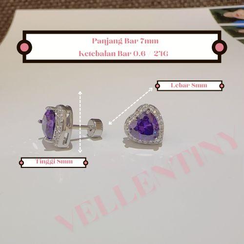 (Sepasang) Anting Tindik Barbel Titanium Lapis Emas 18K - Tiny Glam & Co Anting Klip