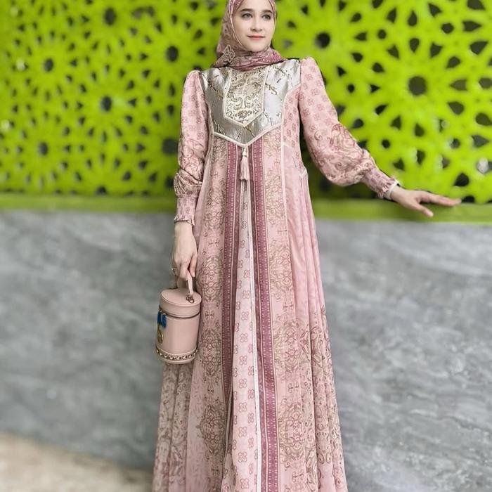 Gamis syari eles lina sukijo sultan premium eles sracf syari set