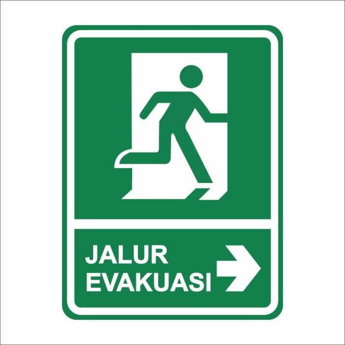 Sign Stiker Jalur Evakuasi / Sticker Jalur Evakuasi Arah Kiri/ Kanan