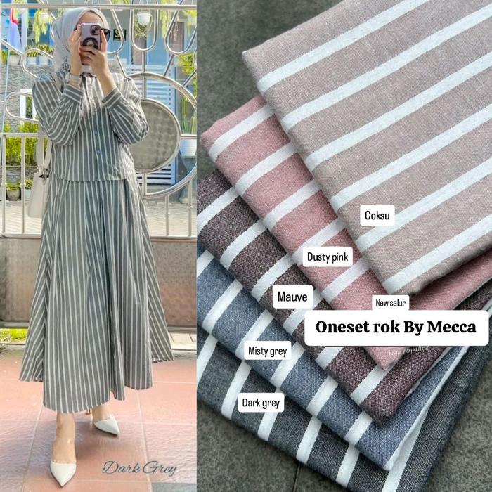 ONE SET ROK NEW SALUR BY MECCA COLLECTION-ATASAN SALUR-ROK SALUR-SLIMFIT SIZE