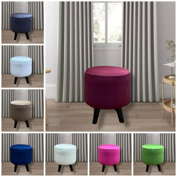 Sarung pelindung sofa Stool bulat / Cover stool bulat / Sarung stool bulat elastis