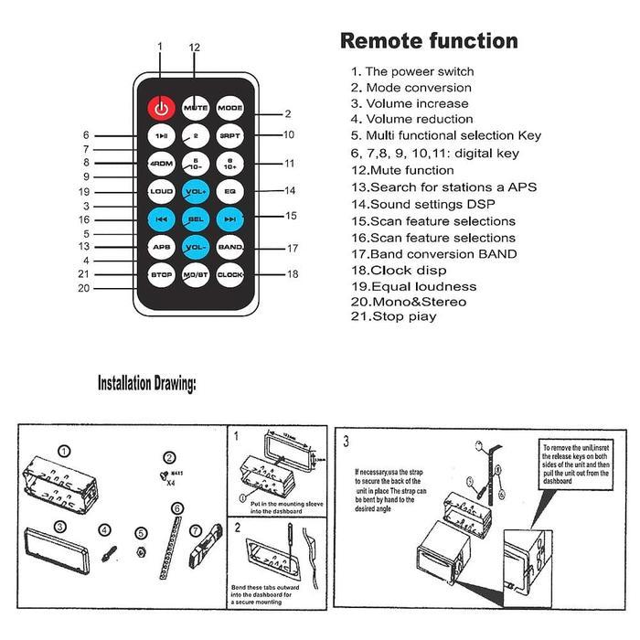 Single Din Audio Tape Mobil LCD Multifungsi Bluetooth USB MP3 FM Radio