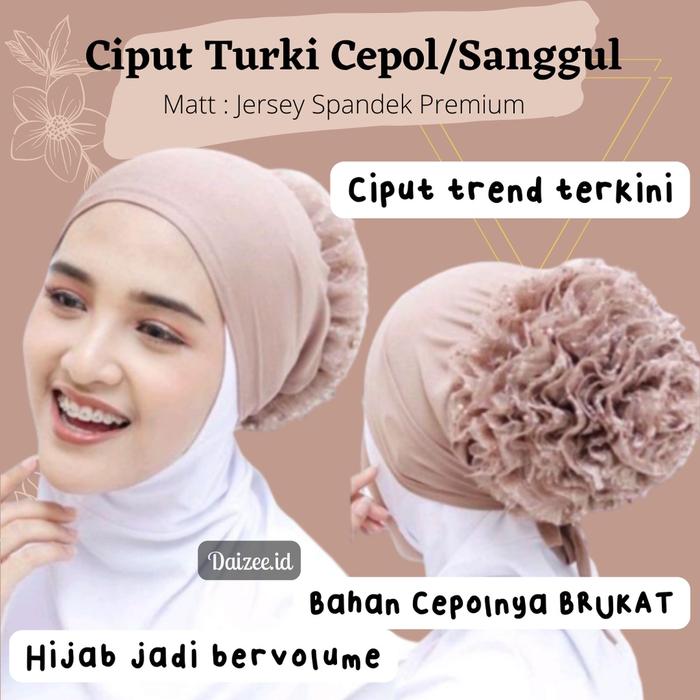 terlaris ciput inner turki sanggul besar | ciput turki cepol tali belakang | ciput dalaman kerudung