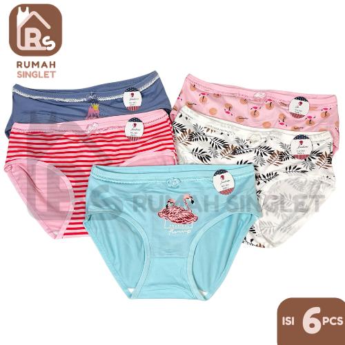 [PAKET 6 PCS] JIASHINI Celana Dalam Wanita Dewasa Bermotif Ukuran L XL 3L