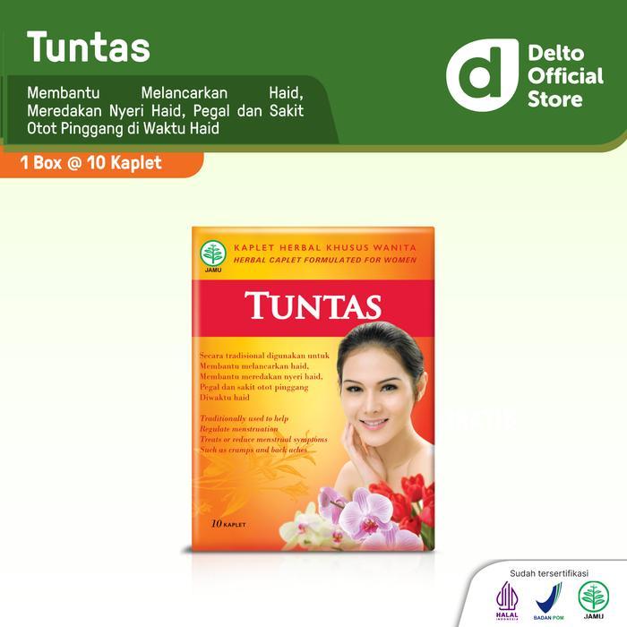 [Best Seller] Tuntas Box 10 Kaplet Herbal Wanita - Lancar Haid Meredakan Nyeri Haid Pegal Sakit Otot