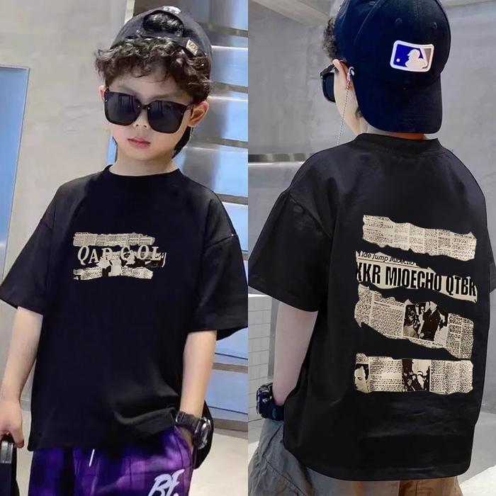 LANTANA Baju Usia 2-12th Cowok Kaos Anak Laki Laki Import/ T-shirt anak-anak Koran rusak/100% Cotton