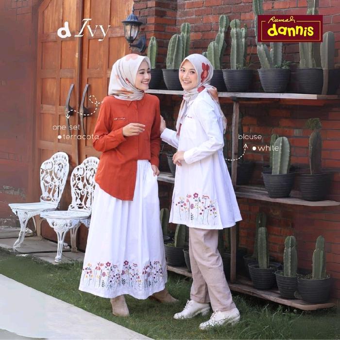 Dannis d'Ivy Oneset Setelan Kemeja Rok Panjang Wanita Remaja dan Dewasa Super Sale