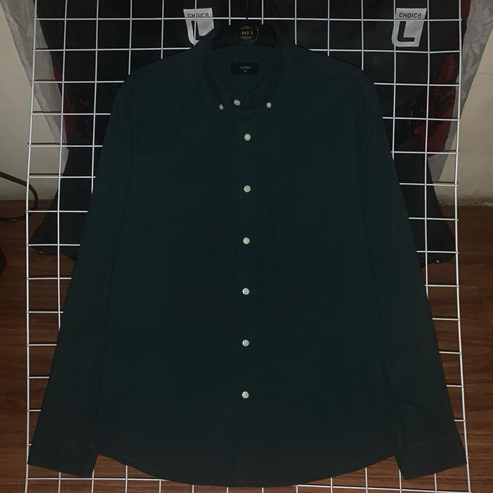 Kemeja pria topten flanel polos lengan panjang preloved Size M
