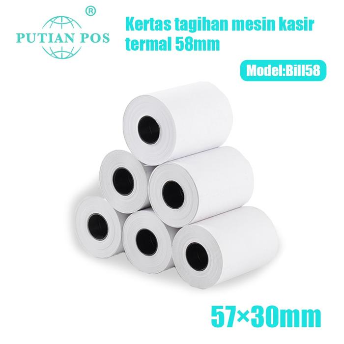 Gulungan kertas termal 58×40mm harga rendah 10 Roll