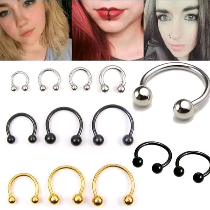 Anting Piercing Septum Bulat Terbaru Titanium Stainless Steel Anti Karat Dan Luntur Untuk Pria Dan W