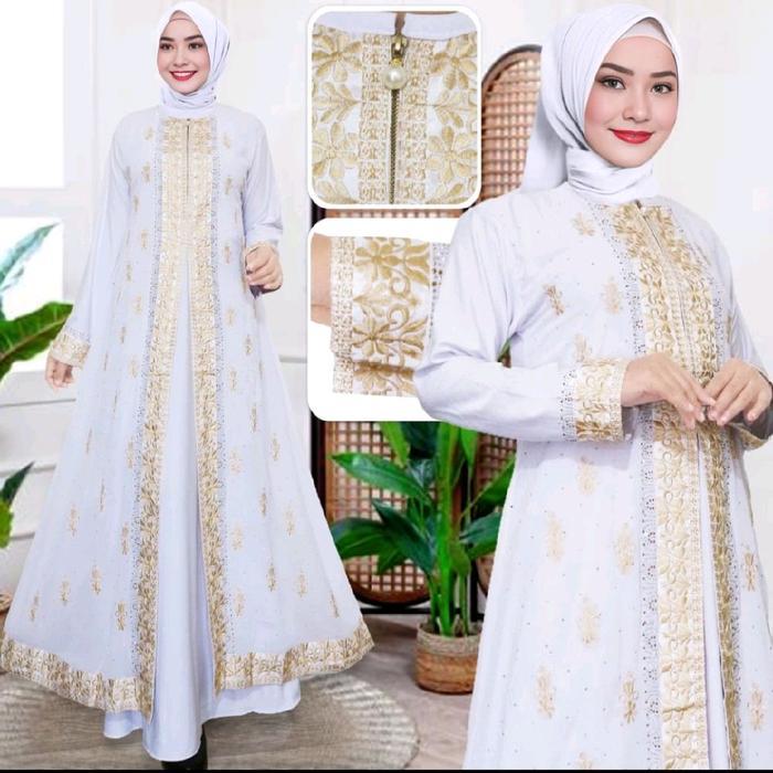 MYABAYA_STORE Abaya Turkey Hitam Renda Bunga Full Ceruty 1011 Model Busui Terbaru Jersey Mix Ceruti 