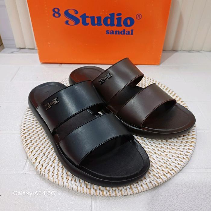 dk 1122 sandal kulit pria 8studio original kekinian Sendal