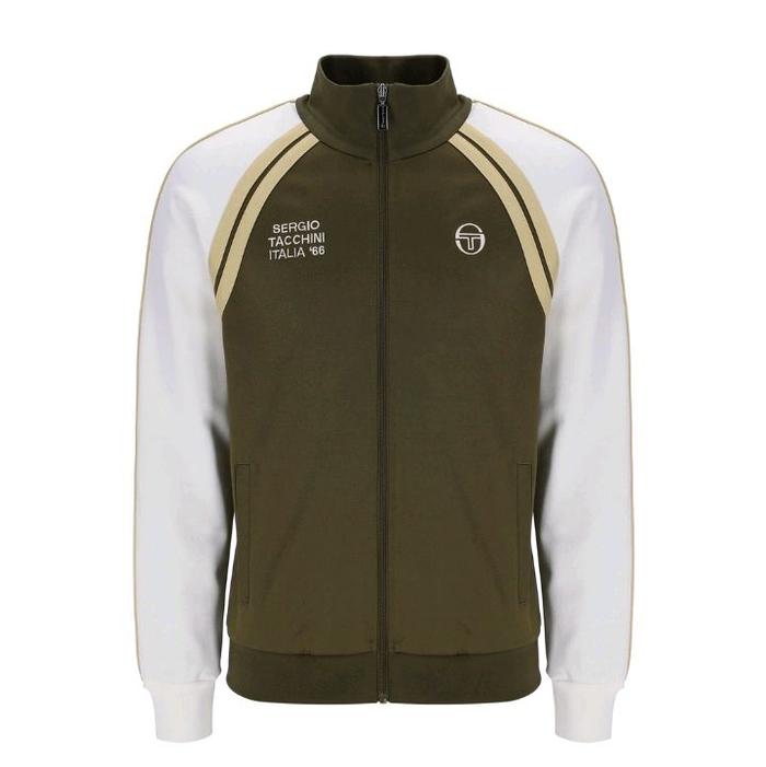 Sergio Tacchini Ghibli Davis Retro 60s Track Top in Dark Olive  Size L