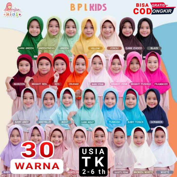 MIULAN BPL M KIDS ANAK TK TALI SERUT HIJAB JERSEY JILBAB INSTAN KHIMAR INSTANT / M / READY GROSIR KE
