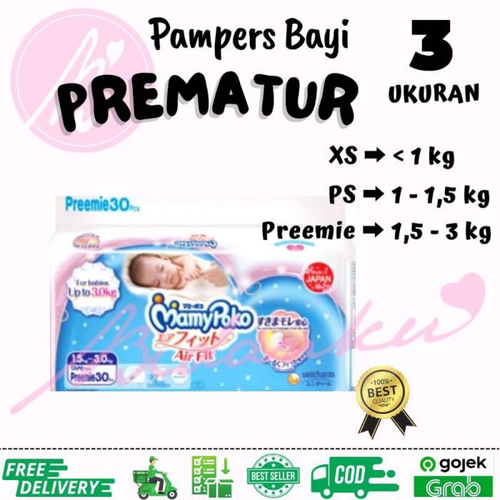 Pampers PREMATUR Diapers prematur/POPOK BAYI Prematur/PREEMIE/PS 26/PSX 24/PREMIE 30 up to 3kg