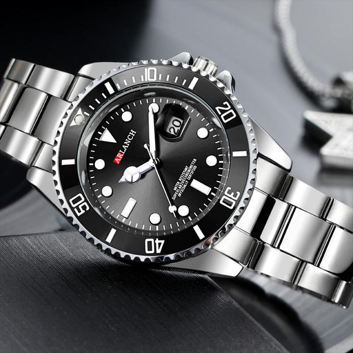 Jam Tangan Pria ARLANCH 305 Analog Date Anti Air Quartz Stainless Steel