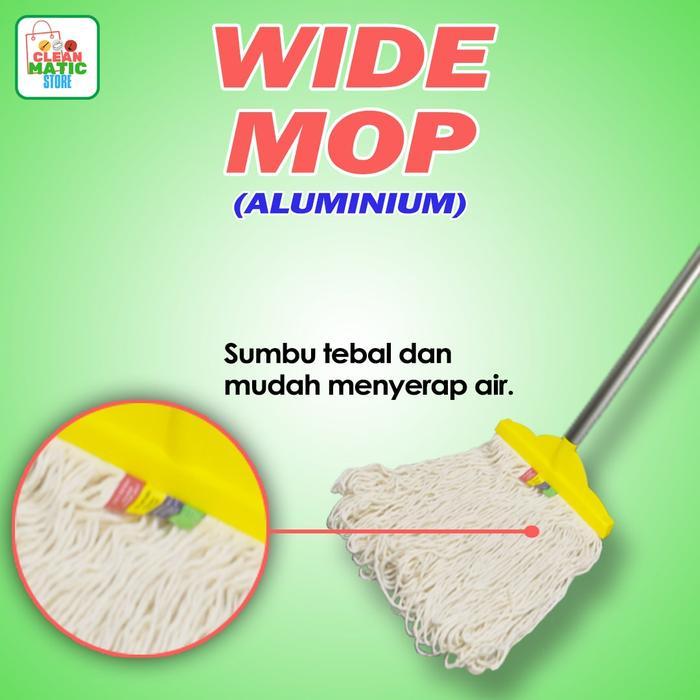 ASLI WIDE MOP ALUMINIUM ( ALAT PEL LEBAR TONGKAT ALUMINIUM ) READY STOCK