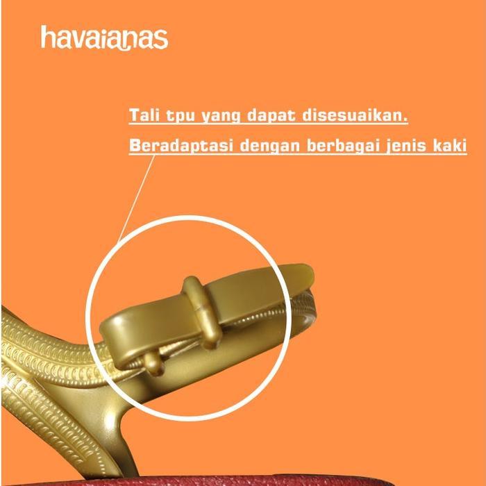 HAVAIANAS Sandal Jepit Wanita Kenyamanan Fashion PVC Gaya Brasil Hitam Merah Tali Disesuaikan Tahan 