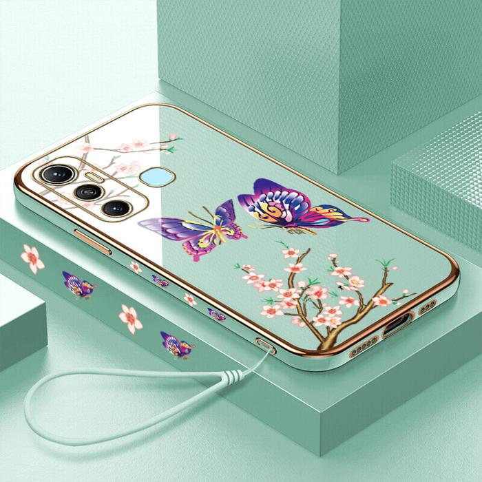 Hontinga Casing Ponsel Infinix Hot 11, Case Telepon Persegi TPU