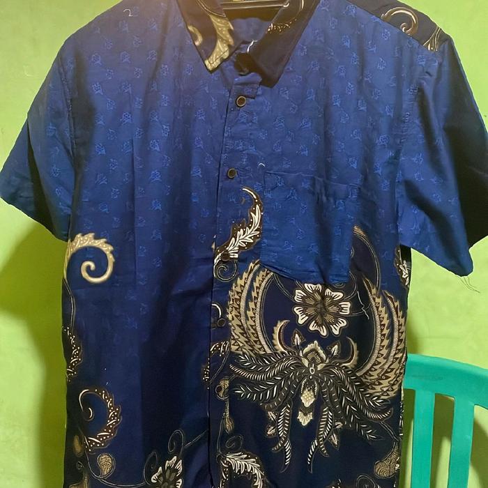 Batik Biru Dongker lengan pendek